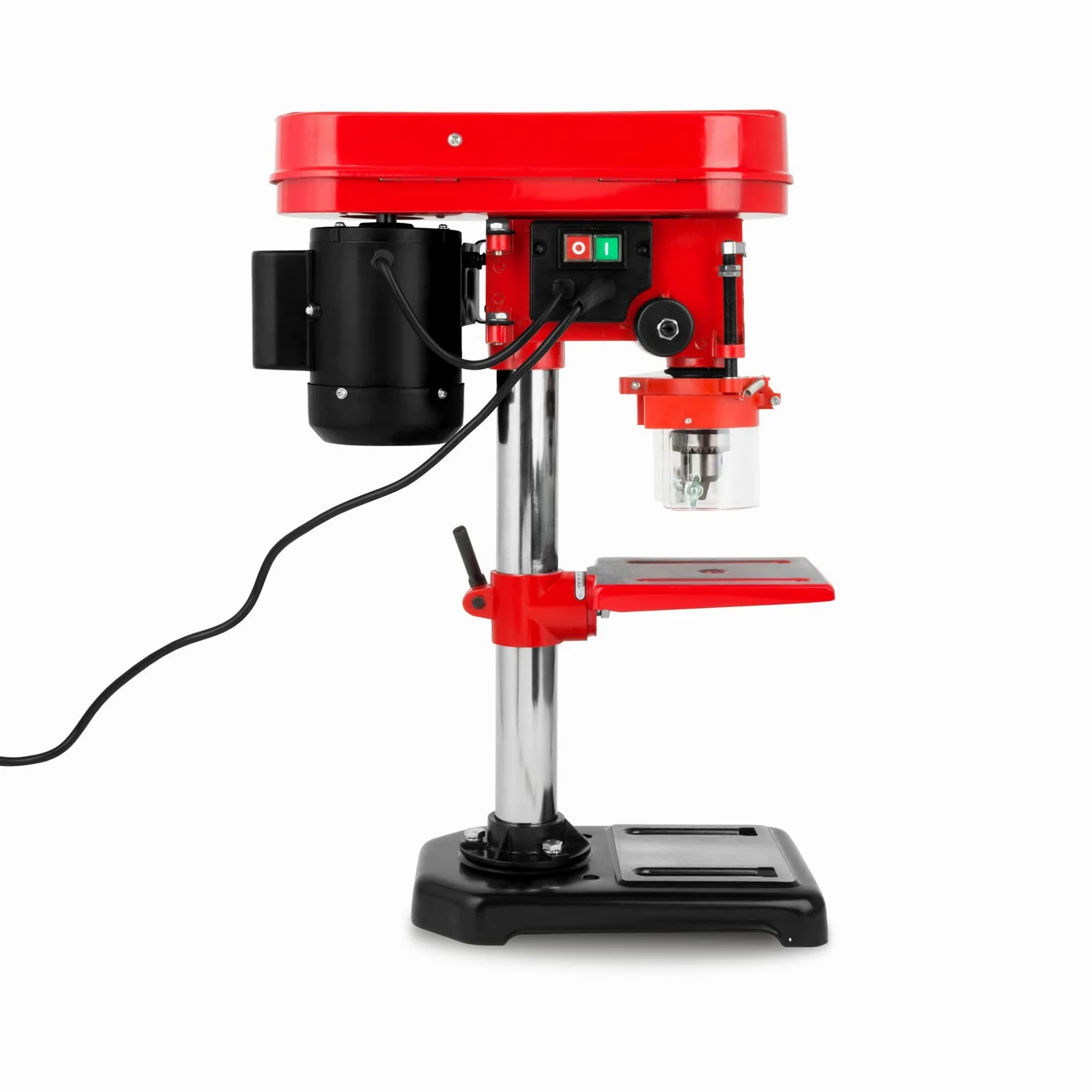 EBERTH Tischbohrmaschine 550 Watt, 50mm Spindelhub, 9 Geschwindigkeiten max. 2350U/Min, Standbohrmaschine mit Bohrfutter Ø3-16mm, Ständerbohrmaschine, Säulenbohrmaschine, Bohrtisch neigbar schwenkbar