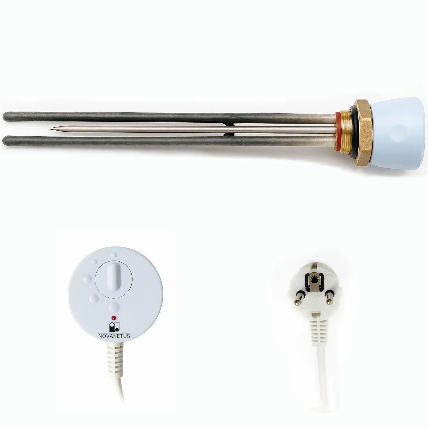 GEBN 5/4" 3kW 3000W 230V Heizstab Heizpatrone Heizelement aus INCOLOY 825 für EDELSTAHL und emaillierte Wasserspeicher Boiler Warmwasserspeicher Wasserheizung Heizungsspeicher mit Thermostat