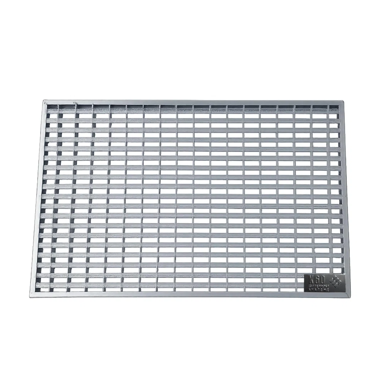 K60 Schuhabstreifer Gitterrost mit stabiler V-Stab Masche | 390 x 590 mm (Nennmaß 400 x 600 mm) | Stahl feuerverzinkt | begehbar | für Außen | Fußabstreifer Fußabtreter Eingangsrost Maschenrost