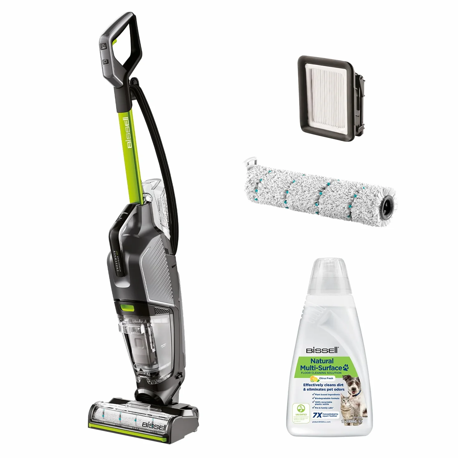 Bissell CrossWave HydroSteam PET, Nass Trockensauger mit Kabel, Saugt, Wischt & Trocknet, Nasssauger mit Dampf Modus, Hoher Leistung Dampfreiniger, Ideal für Haustiere, Mehrflächenreinigung, 3517N