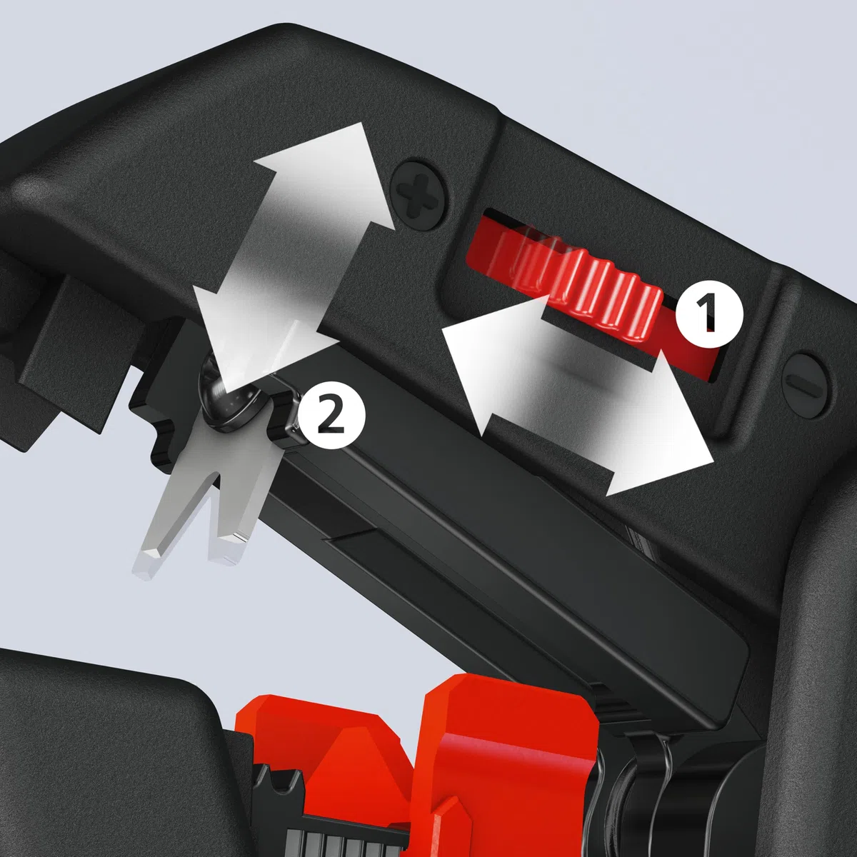 KNIPEX Automatische Abisolierzange, 0,2-6 mm², Feinjustierung, einstellbarer Längenanschlag, Abisolierwerkzeug, Abisolierer, 12 62 180