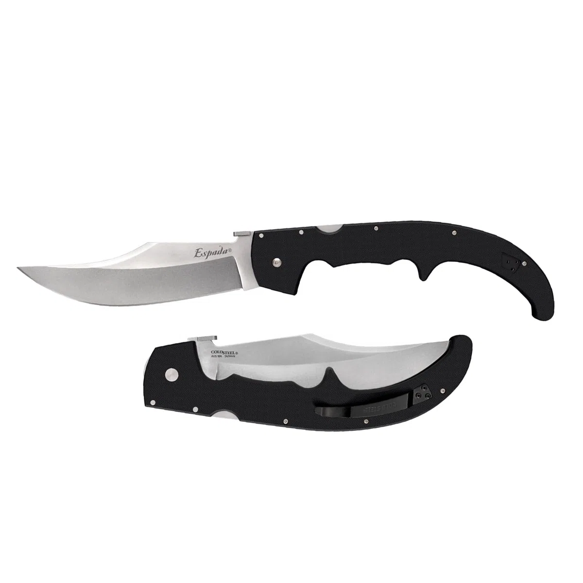 Cold 62MGB Steel, Taschenmesser, XL Espada Lockback, Klinge: 19,1 cm, G10, Schwarz, Klappmesser, Taschenclip, Stonewash