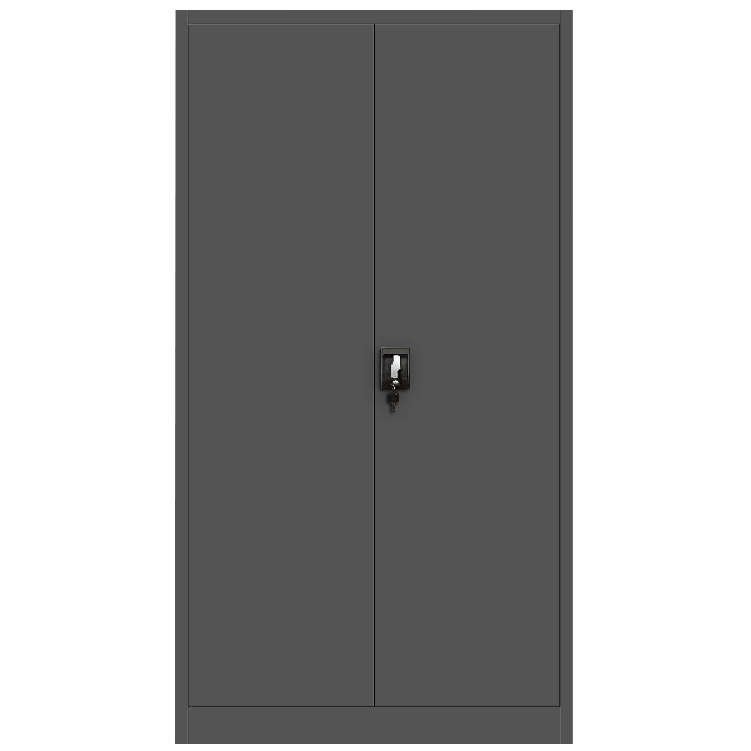 Jan Nowak 3er Set Aktenschrank C001H Büroschrank Metallschrank Stahlschrank Werkzeugschrank Stahlblech Pulverbeschichtet Flügeltürschrank Abschließbar 195 cm x 90 cm x 40 cm (anthrazit/anthrazit)