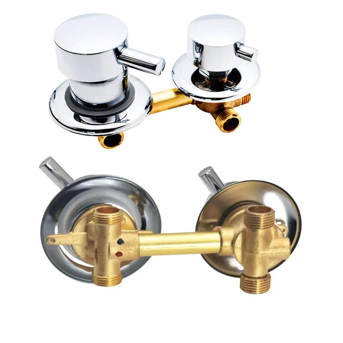 2/3/4/5-We-Mischventil Messing Duscharmatur mit Keramikfilter, Kalt- und Warmwasserventil, verstellbarer Mittelabstand 9/10/12,5/14,5 cm (10 cm, 2-Wege-Gewinde)