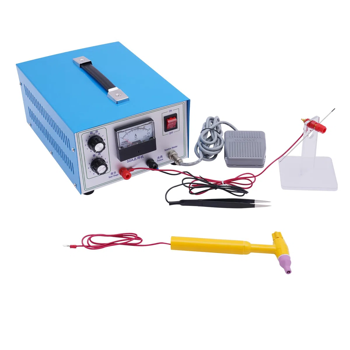 Punktschweißgerät 50A DIY Schweißgerät Schmuck Gold Silber Schmuckschweißmaschine Pulse Spot Welder Mit Fußpedal