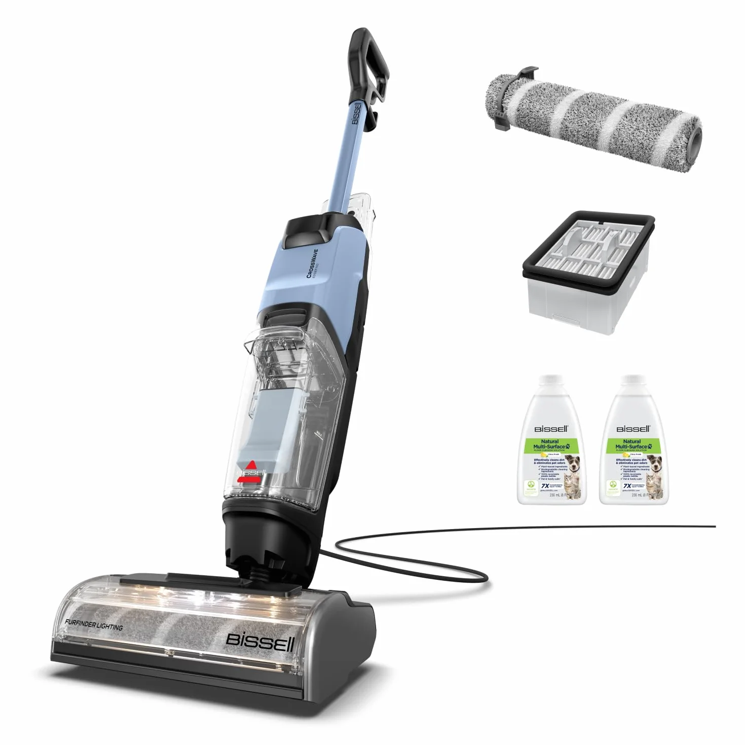 BISSELL CrossWave EdgeFind, Staubsauger mit Wischfunktion, leistungsstarke Reinigung von Verschmutzungen durch Haustiere, Nasssauger mit ZeroGap-Tech, Waschsauger, Verschiedene Oberflächen, 4159N