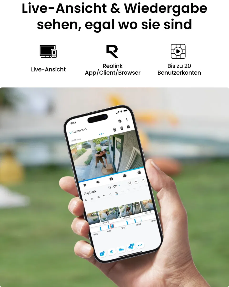 Reolink 4K Smarte PoE Überwachungskamera Aussen mit Personen-/Fahrzeugerkennung, 8MP IP Kamera mit Audio und microSD Kartensteckplatz, IR Nachtsicht, IP67 Wasserfest, Zeitraffer, RLC-810A