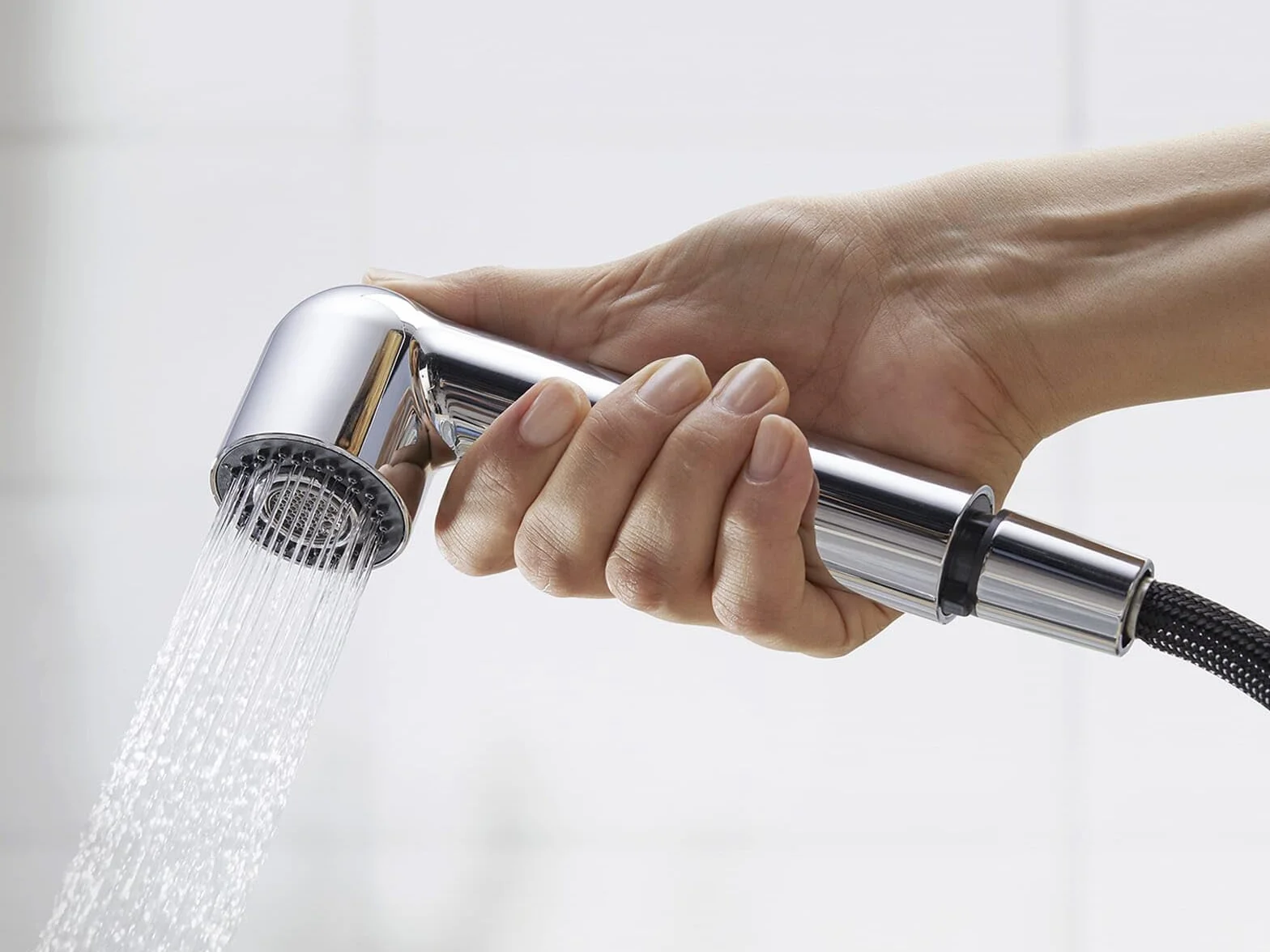 BLANCO WEGA-S II | Küchenarmatur in chrom | Hochdruck | Mit herausziehbarem Schlauch | Rückflussverhinderer | Keramik Kartusche | Gesicherte Wasserqualität & wassersparend | [4,8x25,9x18,5 cm]