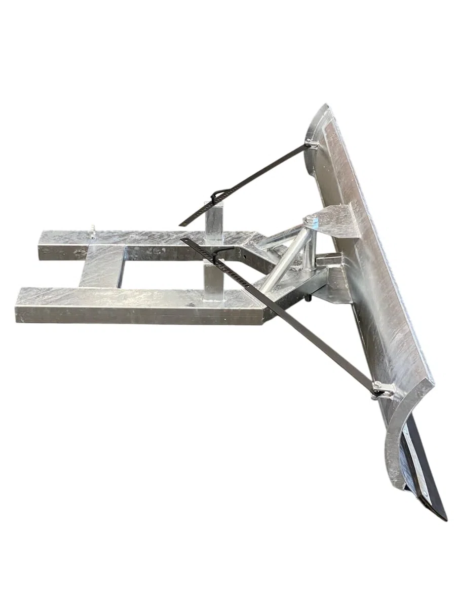 SRM Design Schneeschild Schneeschieber Räumschild für das Beseitigen von Schnee Universal für Gabelstapler und Frontlader Vollverzinkt schwenkbar 200 x 40 cm