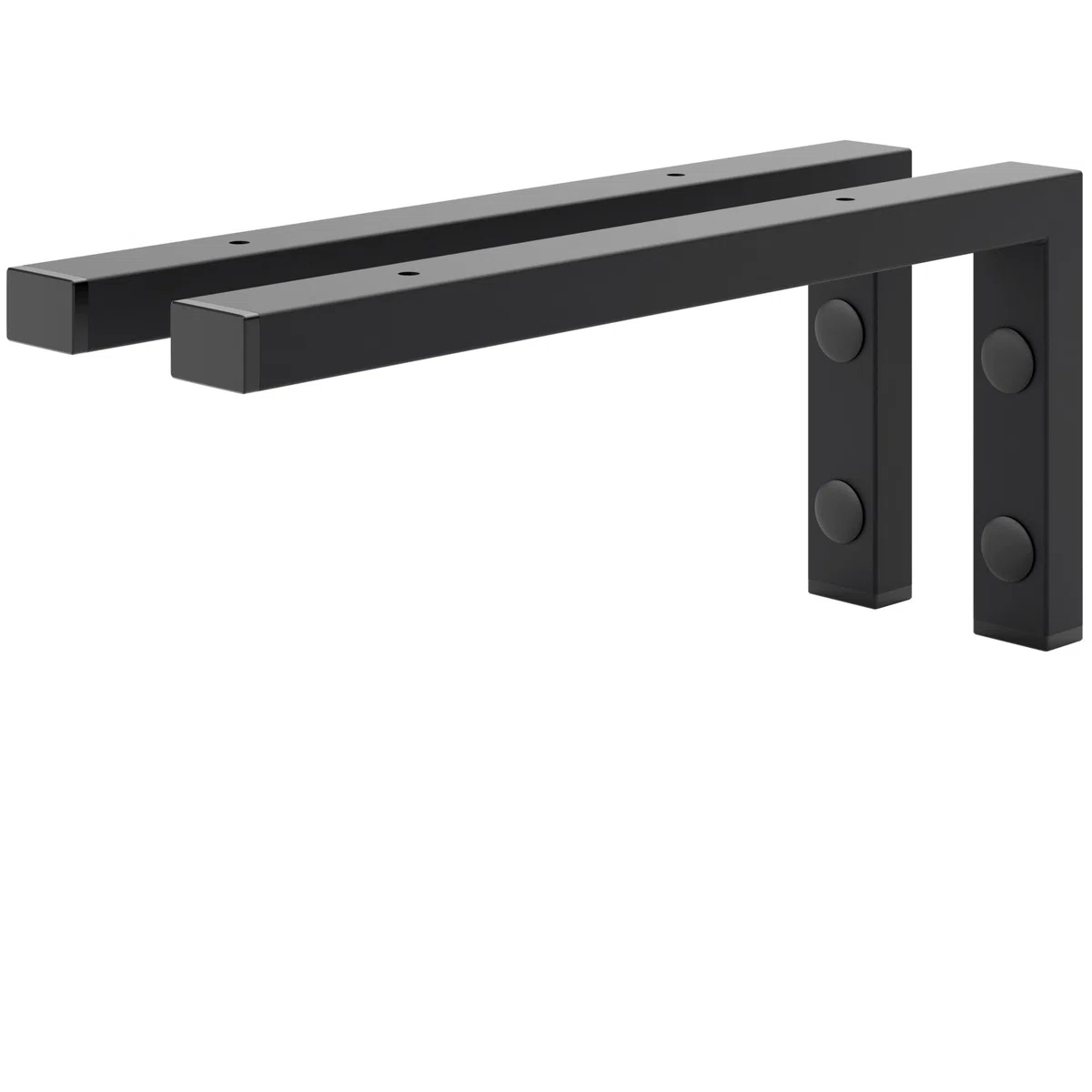 HOLZBRINK 2X Wandkonsole Schwarz für Waschtisch, Design und stabil Waschtischhalterung oder Winkel für Wandregal, Waschbecken Unterbau Wandmontage für waschtischplatte, 350x150 mm