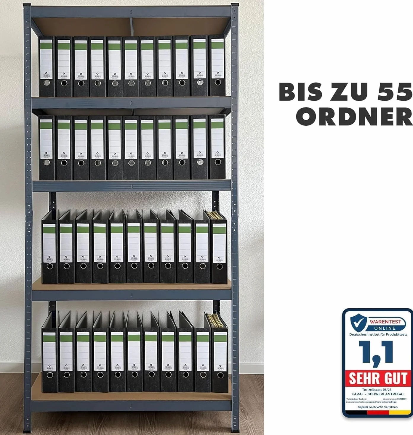 Floordirekt Schwerlastregal - Steckregal, Kellerregal, Lagerregal, Werkbank - Traglast bis 1250 kg - Schnelle Montage (Anthrazit-Grau, 180 x 90 x 45 cm)