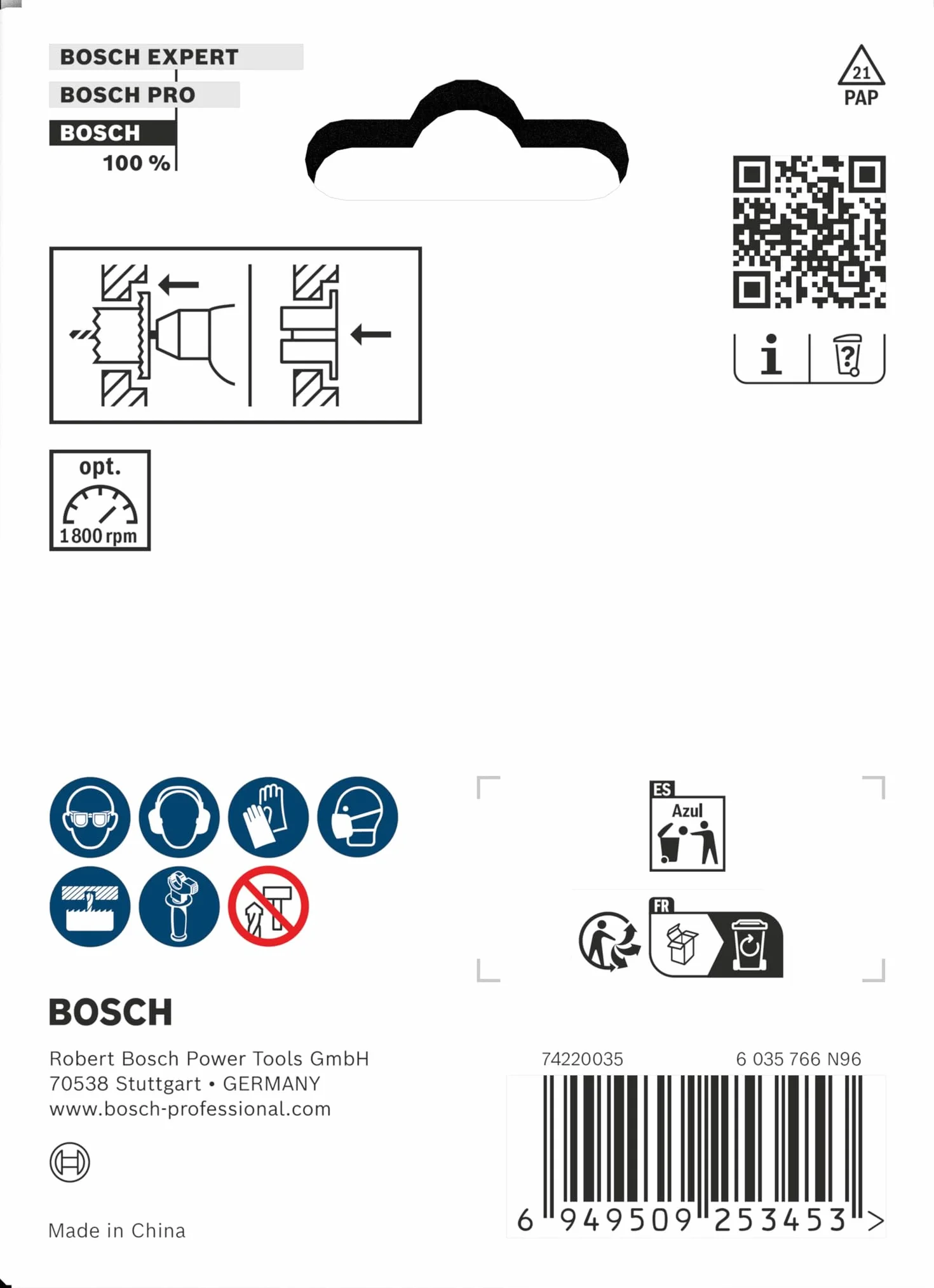 Bosch 1x Lochsäge mit Adapter und Randsenker für Holz und Trockenbauwände (für Trockenbauwand, Weichholz, Ø 68 mm, Professional Zubehör Bohrmaschine)