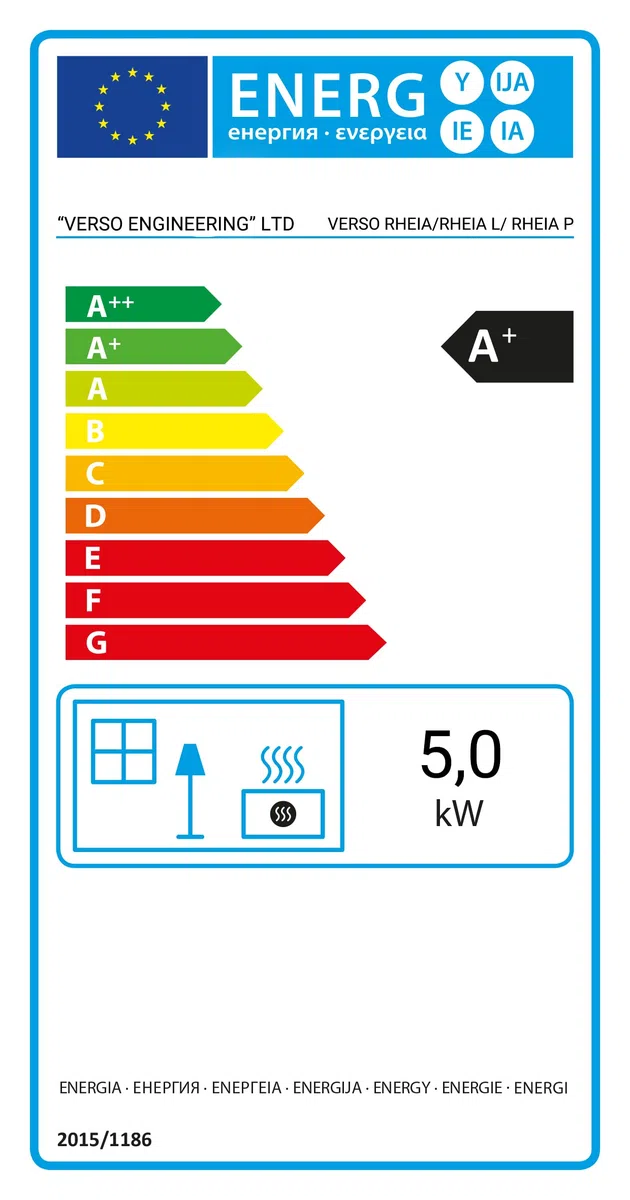 Verso Rheia P Holzofen – 5 KW Heizleistung, Effizient und Umweltfreundlich, Modernes Design für Ihr Zuhause