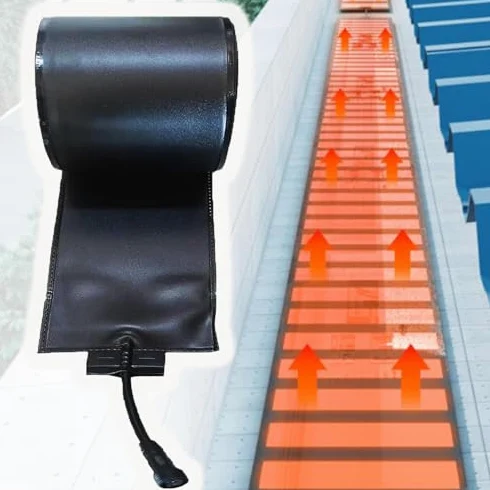 Heizmatten für Schnee und Eis, für Dach und Dachrinnen, 50 ℃/50.0 °C Enteisungsset, Wärmeband für Damm, flexibles PVC-Material, 12 x 180 cm