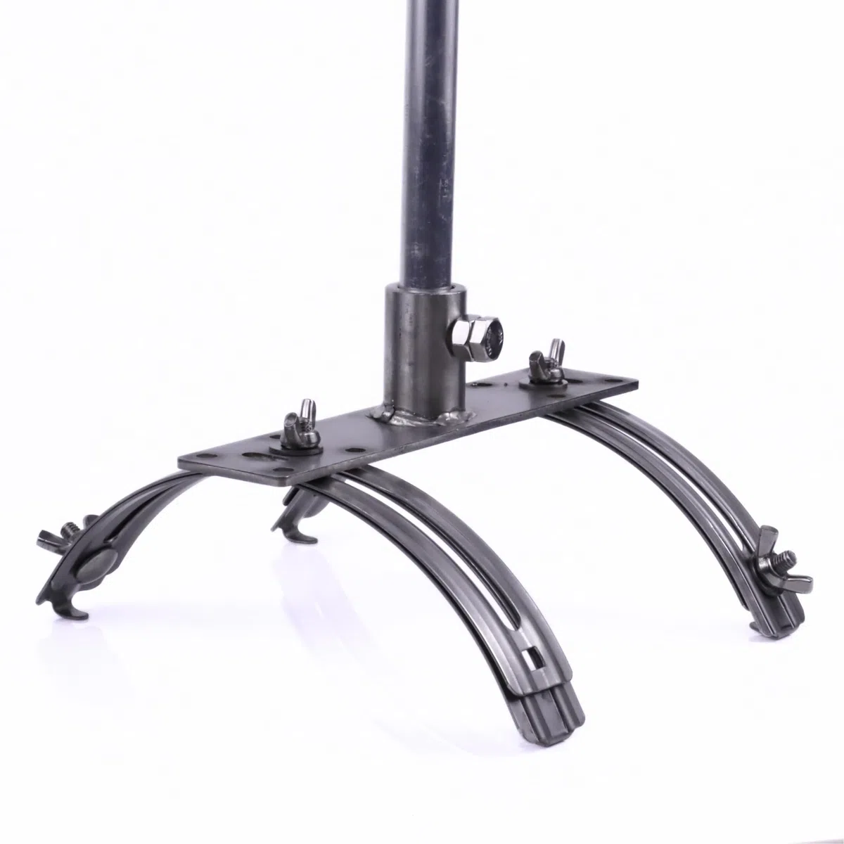HausHeld® Mastbasis Firstziegel INOX V4A für Blitzschutzmast Ø16mm - H40mm L188mm - PN-EN 62561-4 - Klemmung ohne Bohren - 490g stabil