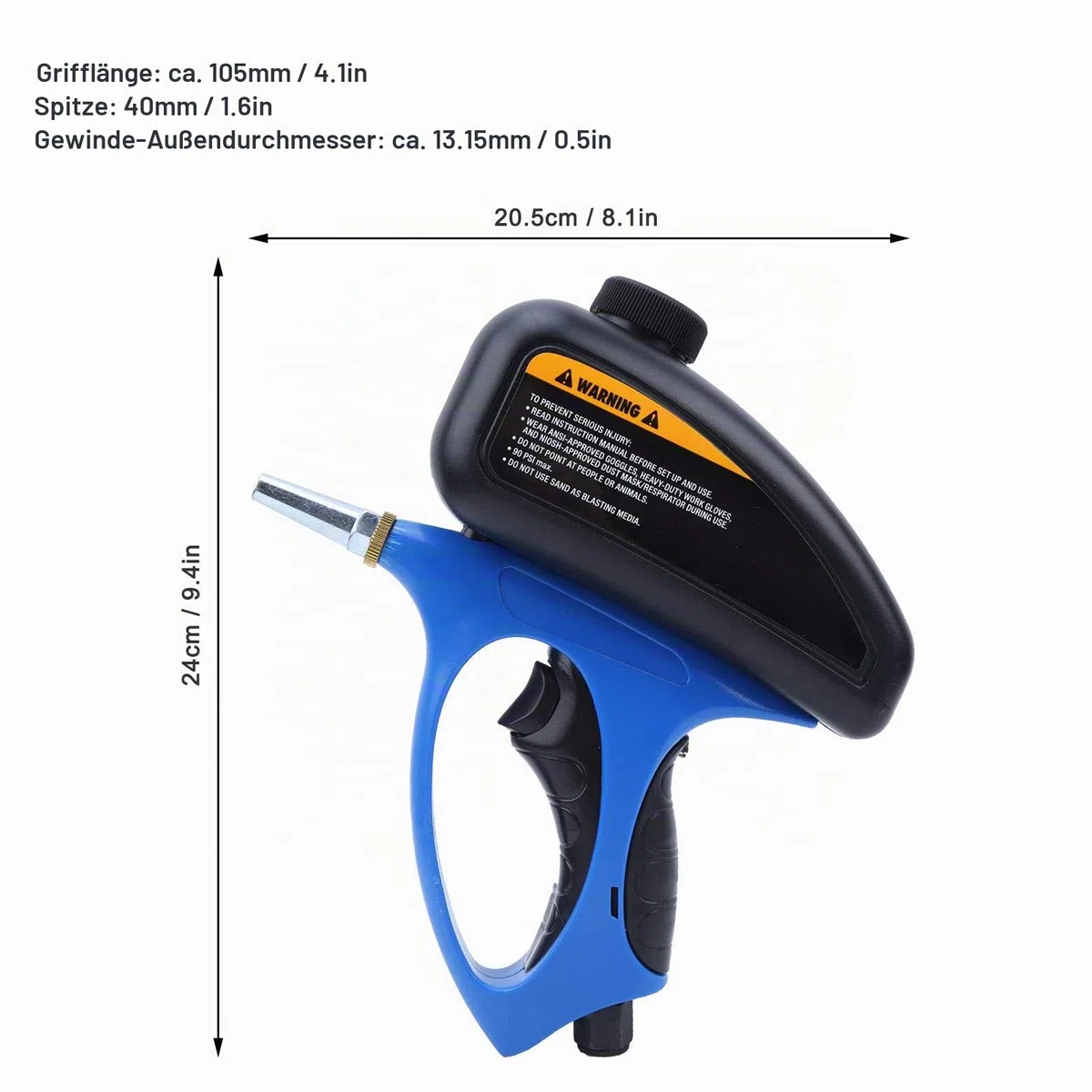 Sandstrahler, professioneller Anti-Rost-Sandstrahler Strahlmaschine handgehaltene Schwerkraftzufuhr Medienstrahlpistolen-Set tragbarer Sandstrahler kleine Düse pneumatischer Sandstrahler