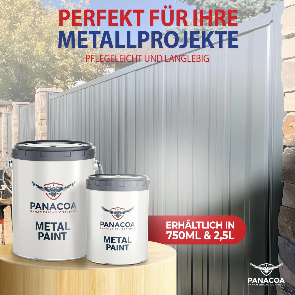 Metallschutzlack 3in1 Metalllack Metallfarbe Rostschutzfarbe l Braun 2,5L