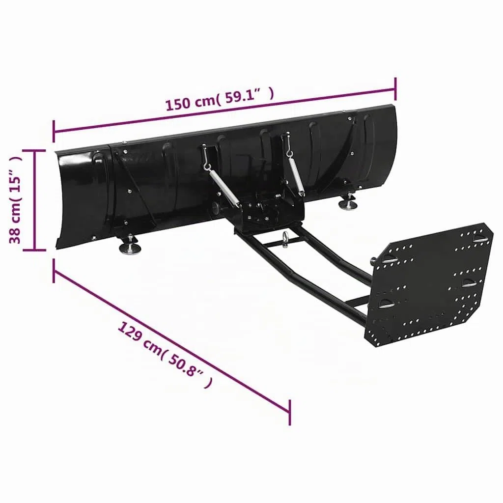 vidaXL Schneeschild für ATV 150x38 cm Schwarz, Pflug, Schneeschaufel, Schneeschild, Schaufel, Schneefräse, Schneeschilder, Schneeschieber