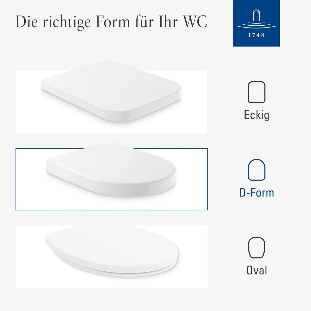 Villeroy & Boch O.novo WC-Sitz - Toilettendeckel mit Absenkautomatik - Abnehmbarer, bruchsicherer Toilettensitz aus Duroplast - Original Ersatzteil - Klodeckel in D-Form - Weiß Alpin, glänzend