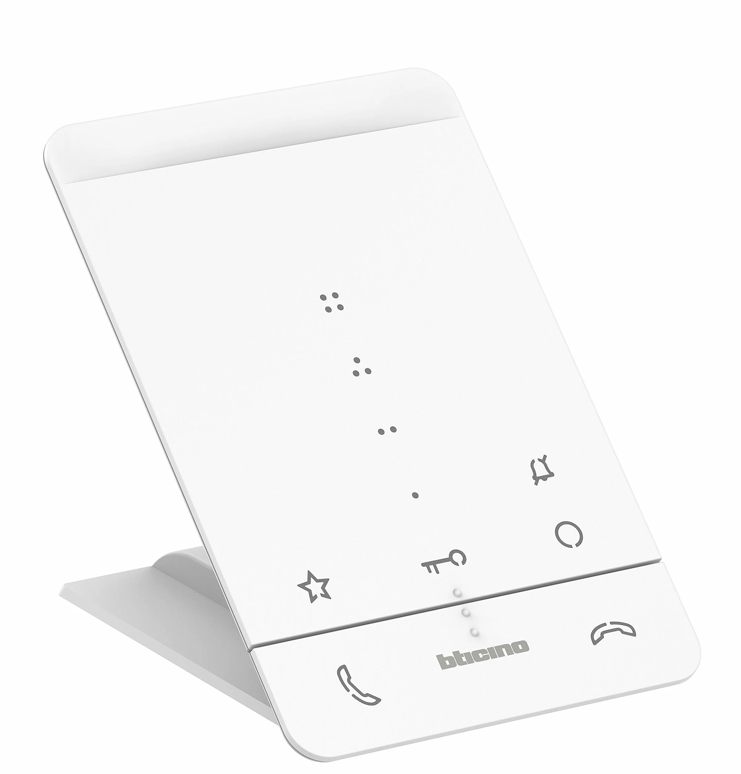BTICINO, Audio-Hausstation CLASSE 100 A16E, hörerlose Innenstelle für 2-Draht Türsprechanlagen mit Türomatfunktion/Artzschaltung, 3 Sensortasten, 4 frei konfig. Tasten & 16 melodischen Ruftönen