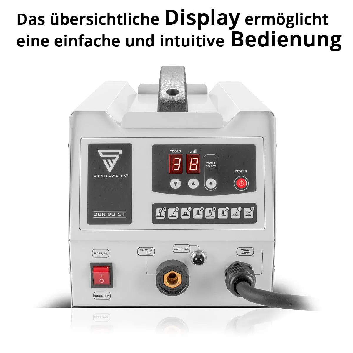 STAHLWERK Ausbeulspotter Karosserie (CBR-90 ST) – mit 7 Schweißmodi, 3.000 W, 6.800 A Punktschweißgerät, Kontaktzündung, inkl. umfangreichem Zubehör, Dellenlifter & Smart Repair (0,8–1,6 mm Blech)