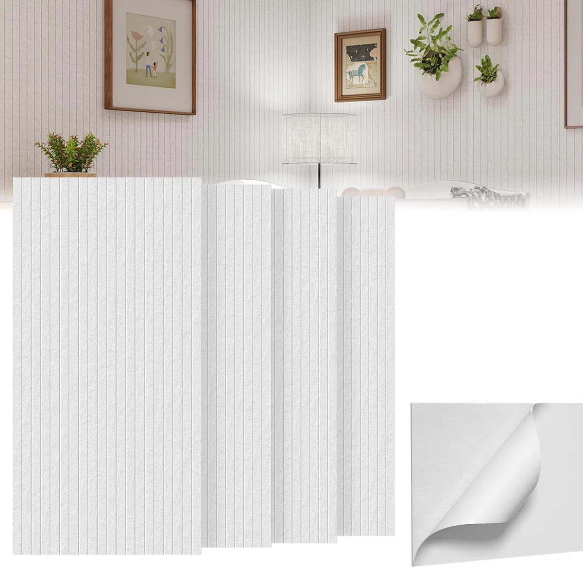 ACXIN Akustikpaneel 12er Weiß 120x60cm Schalldämmung Selbstklebend 3D Wandpaneel Akustikplatten Schallschutz Filz 1200g/m² 0,9cm Akustik Wand für Musikstudio Heimkino Büro KTV Geräuschreduzierung