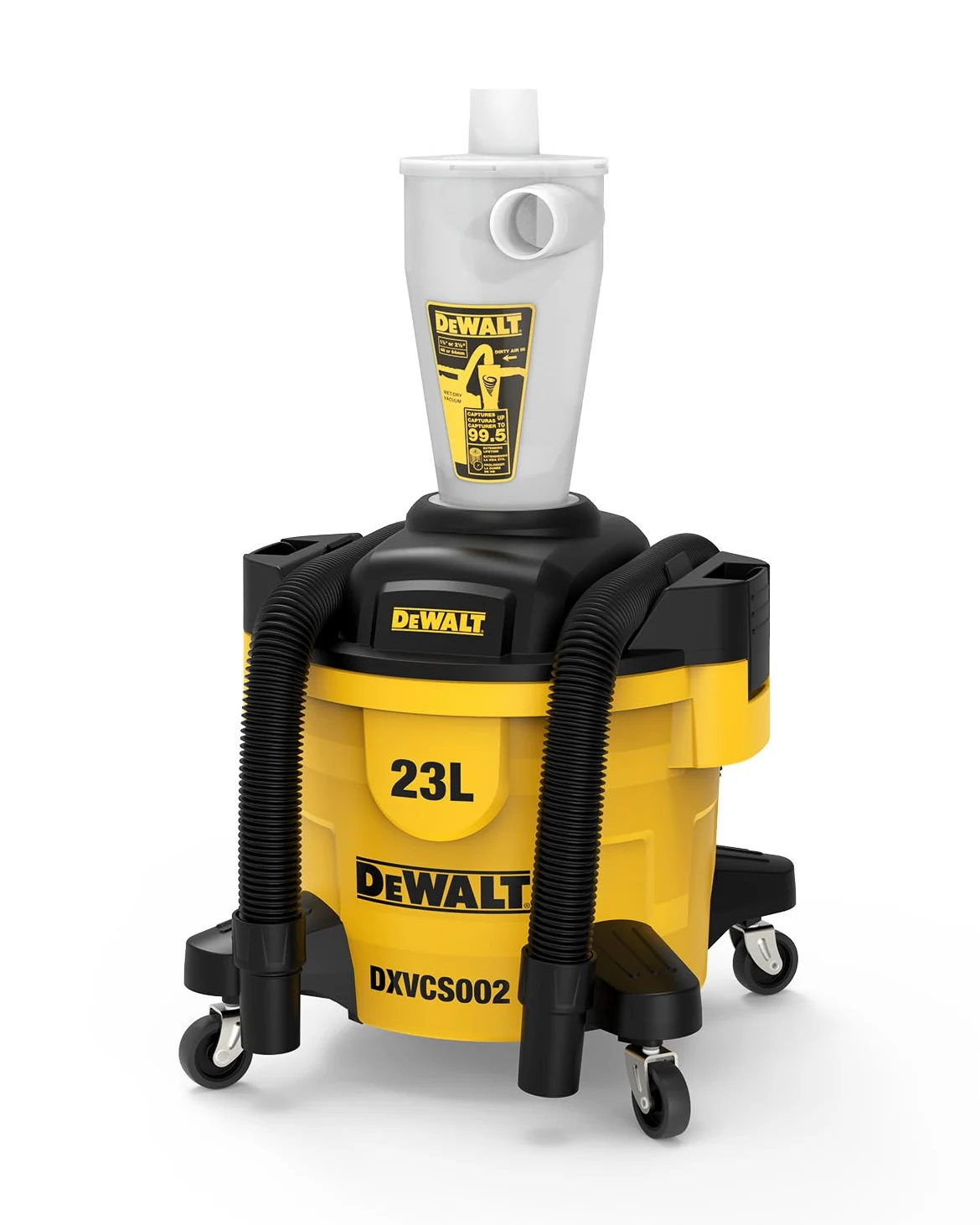 DEWALT Zyklon Staubsauger Filter Pulver Staubsammler Filter Zyklonabscheider Absaugung Werkstatt mit 23L Staubtank DXVCS002