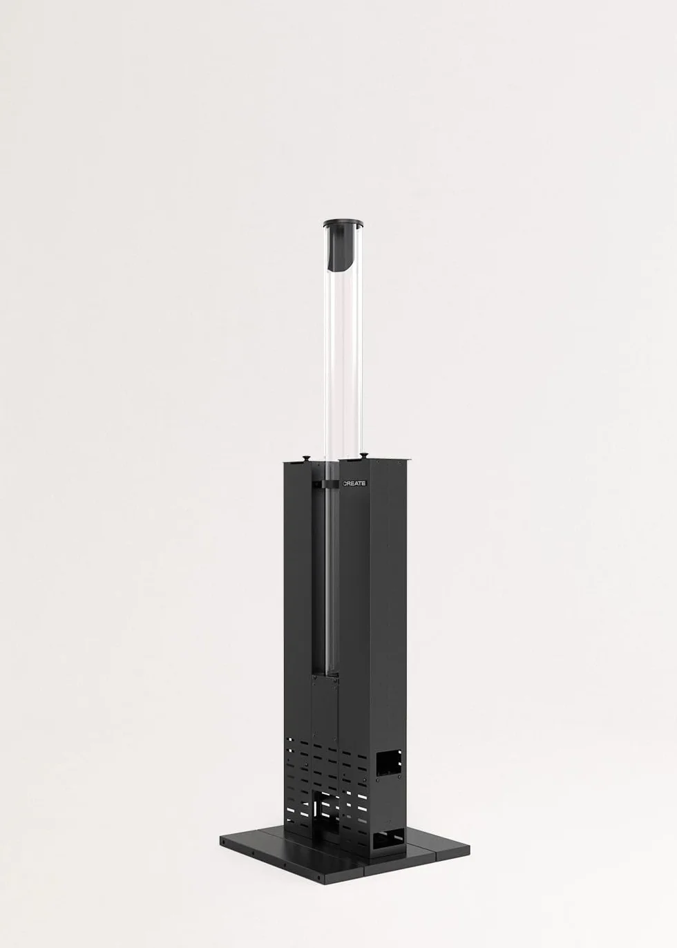CREATE/FIRE TUBE HEATER/Rauchfreier Pelletofen für den Außenbereich / 8,2 kW, rauchfrei, widerstandsfähige Materialien, Fassungsvermögen 3,6 kg Pellets, Reichweite bis zu 9 m2