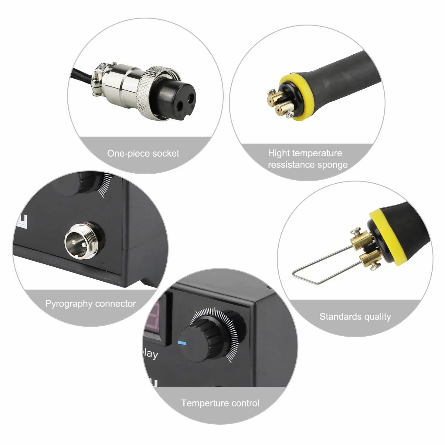 Brennstation Brandmalerei Brandmalstation mit 2 Brennstift, Profi - Brandmalgerät für alle Holzbrandarbeiten, (100W, 23 x Brennschleifen,100℃ - 780 ℃)