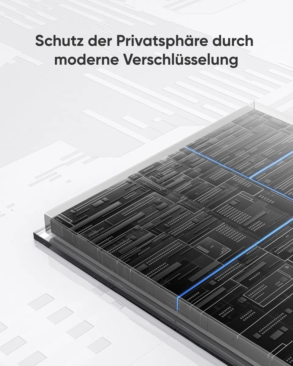 eufy Security HomeBase 3, eufy S380, Überwachungskamera, Gebührenfreie Nutzung, erweiterbarer Speicher, Kompatibilität, Verschlüsselung nach Militärstandard
