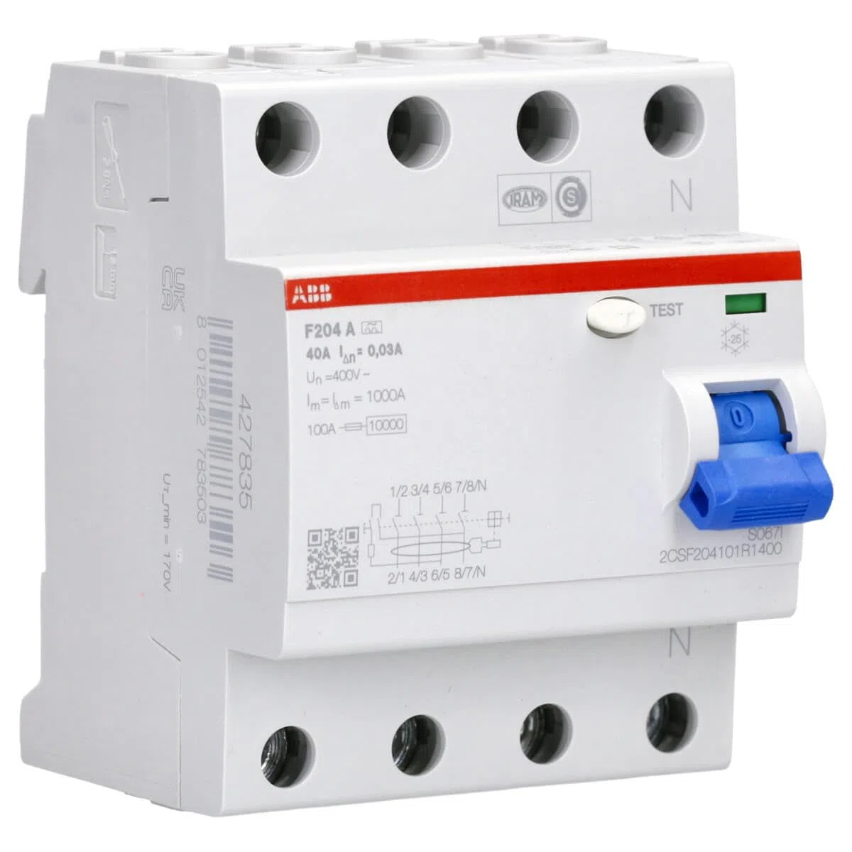 ABB Set 1x F204A-40/0,03 FI-Schutzschalter RCD + 1x S203-B16 Sicherungsautomat + 5x 201-B16 Sicherungsautomat + 1x PS3/12FI Sammelschiene