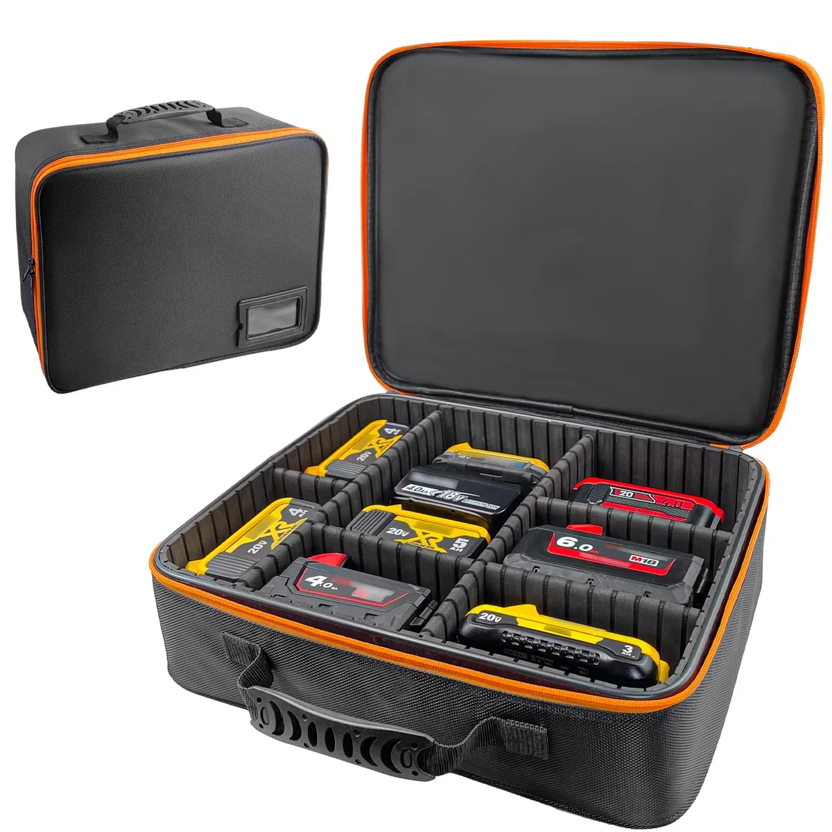 38.5 x 32 x 10 cm Tragbarer Werkzeug Hartschalenkoffer mit verstellbaren Trennwänden für Akkus & Ladegeräte, große Größe Werkzeugtaschen Werkzeugkoffer, Aufbewahrungstasche Wasserdicht Stoßfest