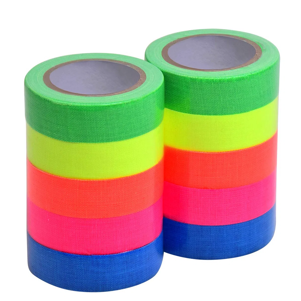 Magiin Neon Klebeband [10 Rollen] fluoreszierende Gaffa Tape UV aktiv Tape Blacklight Leuchtband für Kunst Handwerk Dekorationen 5 Farben 15MM*5M Pro Rolle