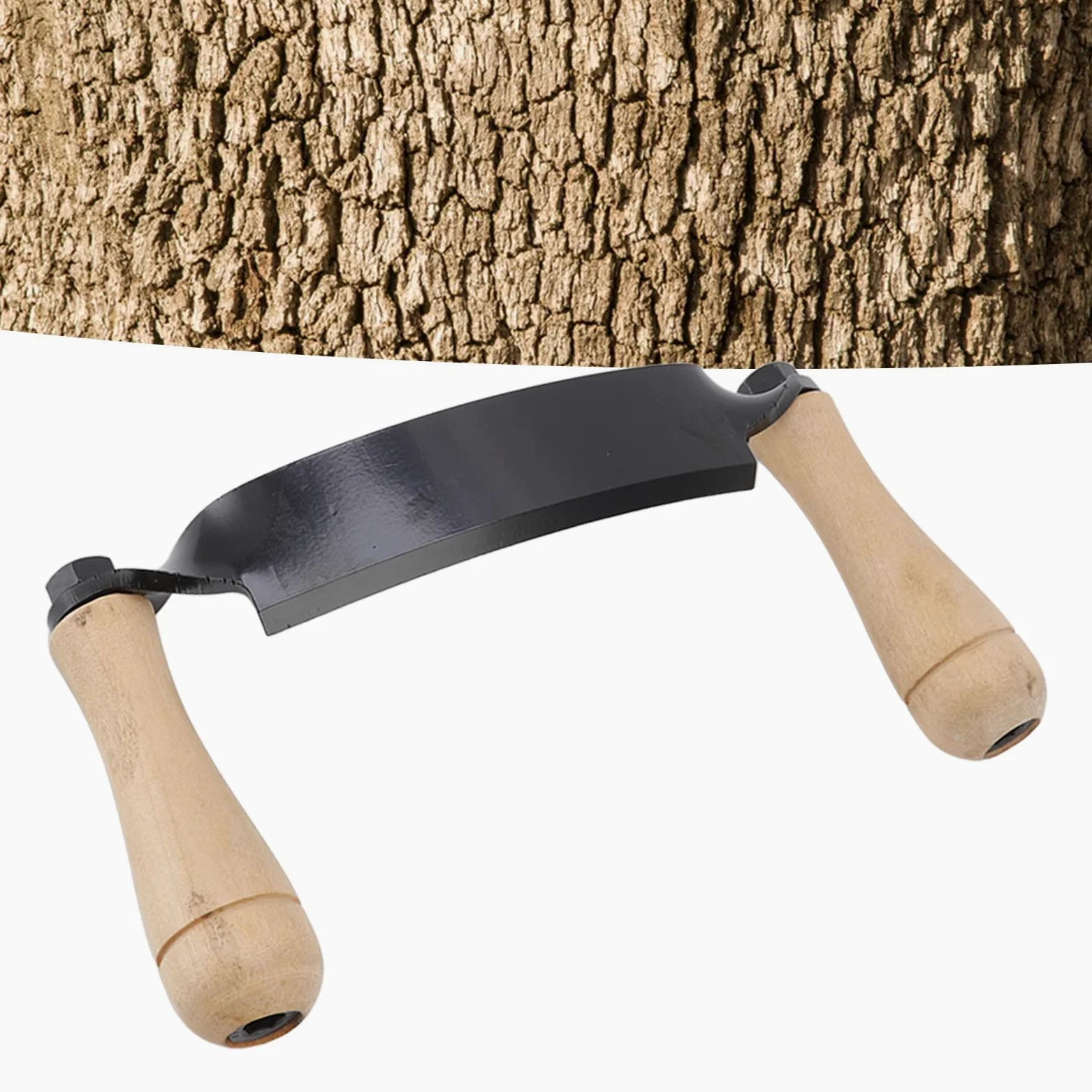 Rindenmesser aus Wolframstahl, gebogene Klinge, Holzgriff, handgefertigt, 10 Zoll