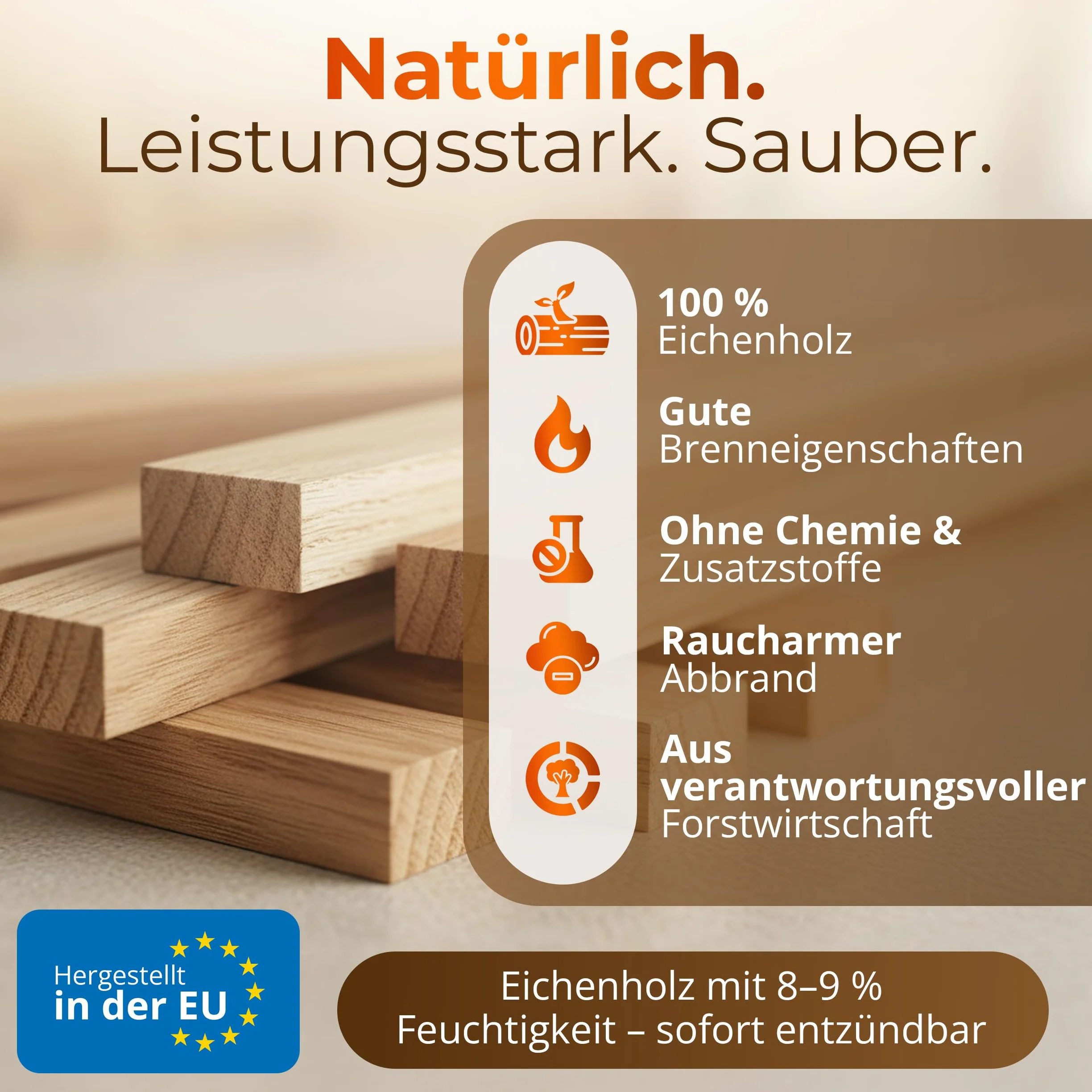 Aleko Parkett Premium 28 kg Brennholz - Anzünder aus Eichenholz, Bio Kaminanzünder, für Grill, Kamin, Ofen - perfekter Grillanzünder, getrocknetes und unbehandeltes Anmachholz