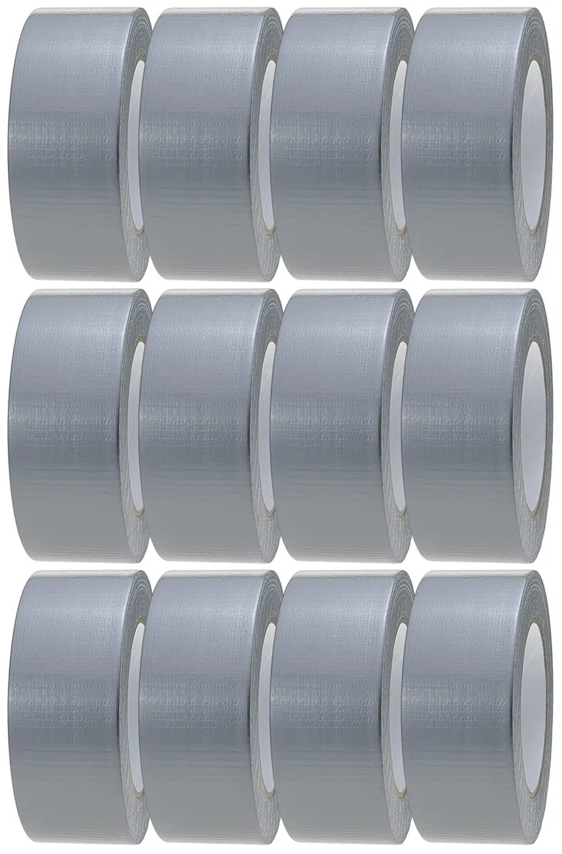 Crimson Starfish Silbernes Klebeband | 12 Rollen 48 mm x 45 m Gaffer-Tape | Wasserfestes | Mehrzweck-Klebeband für drinnen und draußen | Starkes