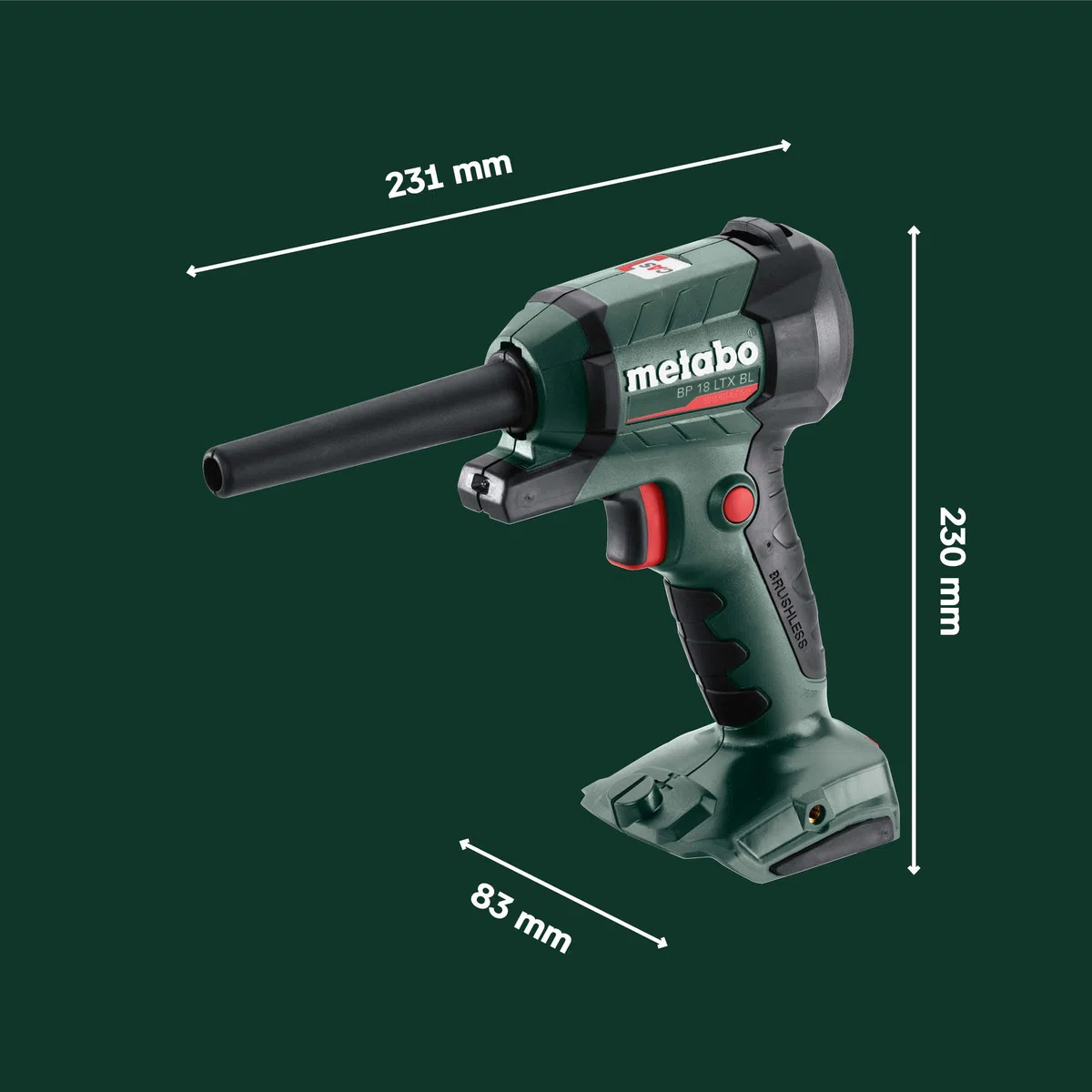 metabo Akku-Blaspistole BP 18 LTX BL, 18V Brushless Gebläse & Luftpumpe
