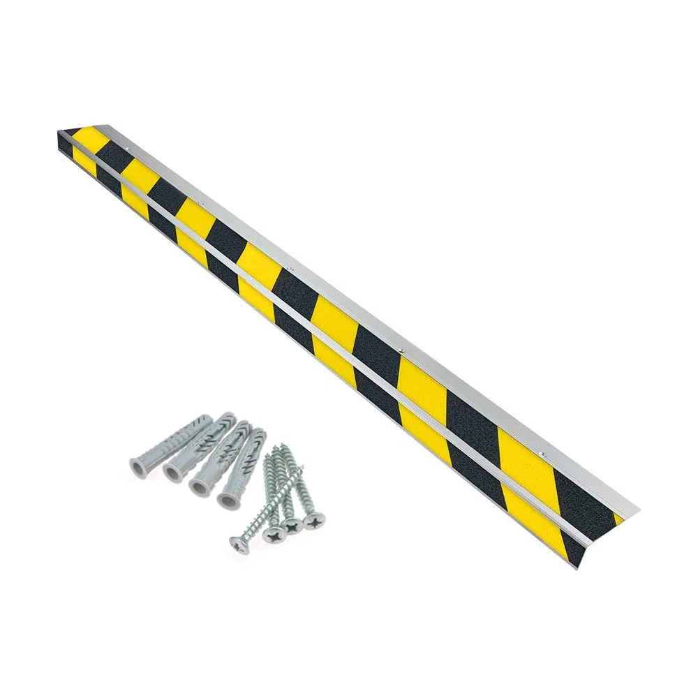 AnTina TAPES® Treppen-Kanten-Profil "General Line" 90 mm, Kanten-Schutz-Profil mit Antirutsch-Beschichtung R13 für Treppen & Stufen (9x100cm, gelb/schwarz)
