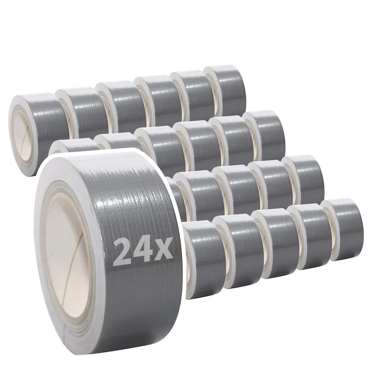 24 Rollen Gewebeband in silber | Panzertape | Panzerband | Klebeband | Gaffa Tape | 50mm x 50m, Farbe:silber
