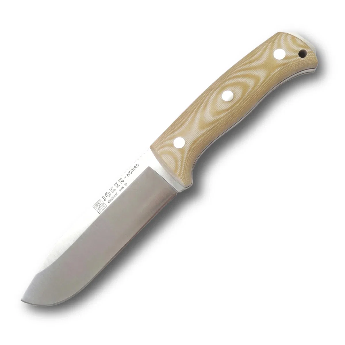 Joker Nomad Outdoor-Messer mit Böhler N695 Stahl, Micarta-Griff und Kydexscheide, feststehendes Bushcraft Messer für Camping, Trekking, Wandern und Outdoor Aktivitäten (13 cm, Ohne Feuerstarter)