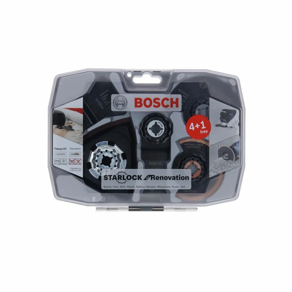 Bosch 5 tlg. Starlock Multitool Set für Renovierungsarbeiten (für Holz, Metall, Multimaterial und abrasive Materialien, Sägen und Schleifen, Professional Zubehör Multifunktionswerkzeug)