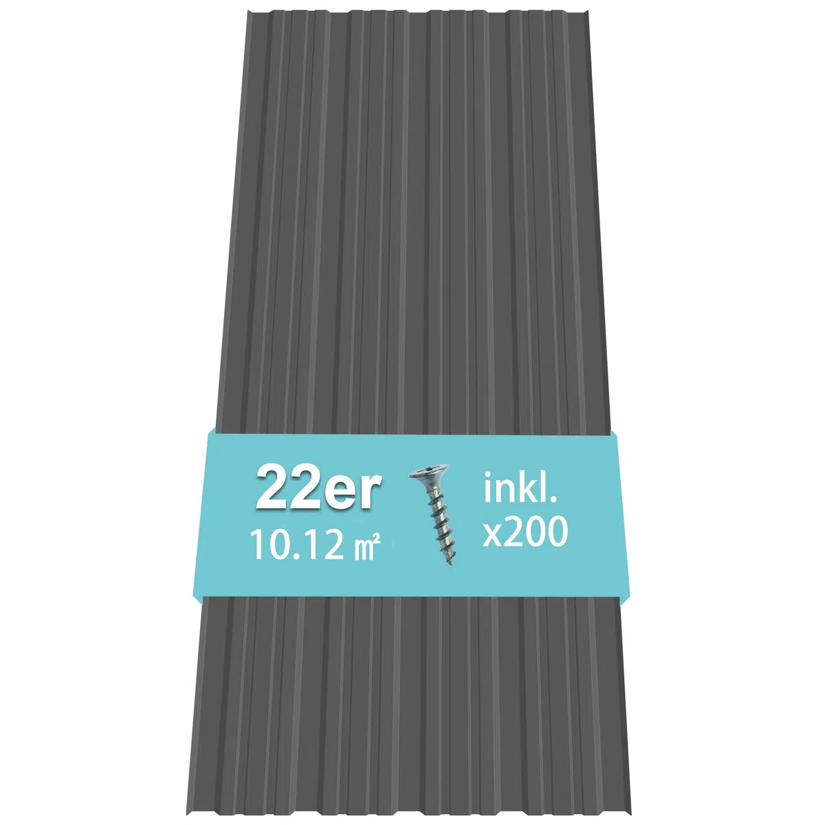 Thanaddo 22er Set Trapezblech Profilblech, 10,12m² Dachblech Platten, 0,25mm Verzinkter Stahl mit vorgebohrten Löchern, 108x43cm Blechplatten mit Schrauben für Gartenhaus Carport Schuppen, Grau