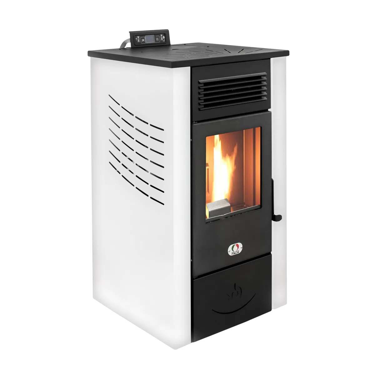 STUFE A PELLET ITALIA Canada 14 KW WiFi | Pelletöfen Effizienz 89% Heizt 130m² Autonomie 15 Std. Programmierbar WiFi-Steuerung 5 Geschwindigkeiten und Leistungsstufen 24 Monate Garantie Weiß