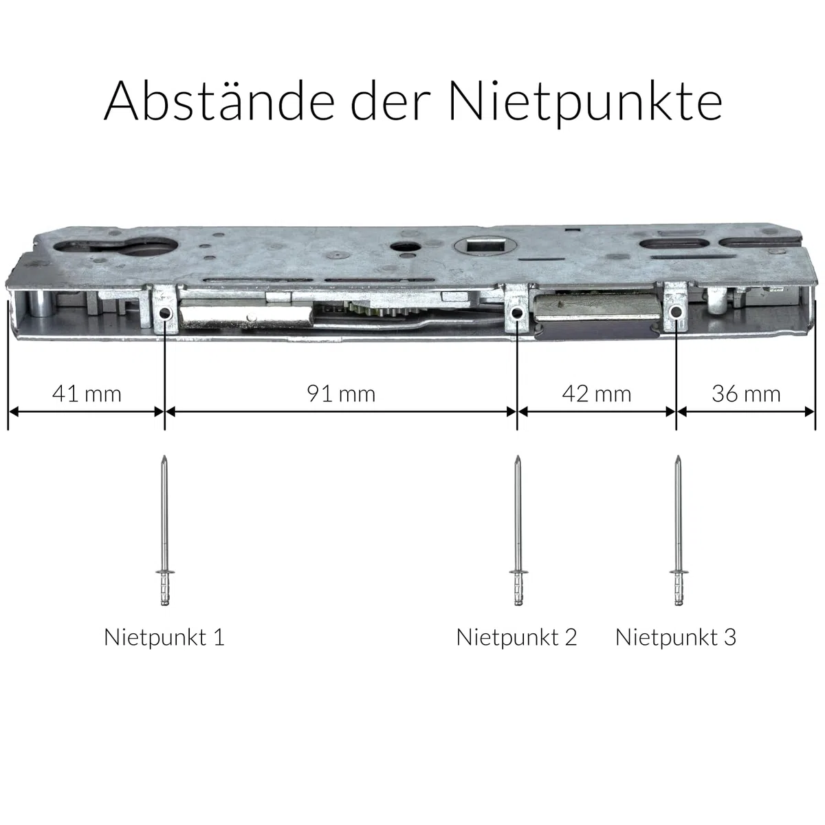 KFV Reparaturschloss 8250 | Einsteckschloss Renovierungsschloss für Mehrfachverriegelungen - Schlosskasten zur Reparatur oder Instandsetzung | Entfernung 92 mm, Dornmaß 35 mm
