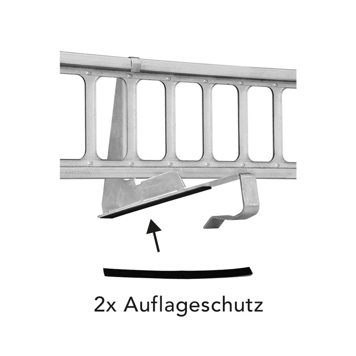 Schneefanggitter Rot 1,5 m, 7-teiliges Set inkl. Auflageschutz, Made in Germany, 233 kg pro Meter stark, universales Schneefangsystem, blitzschnell montiert