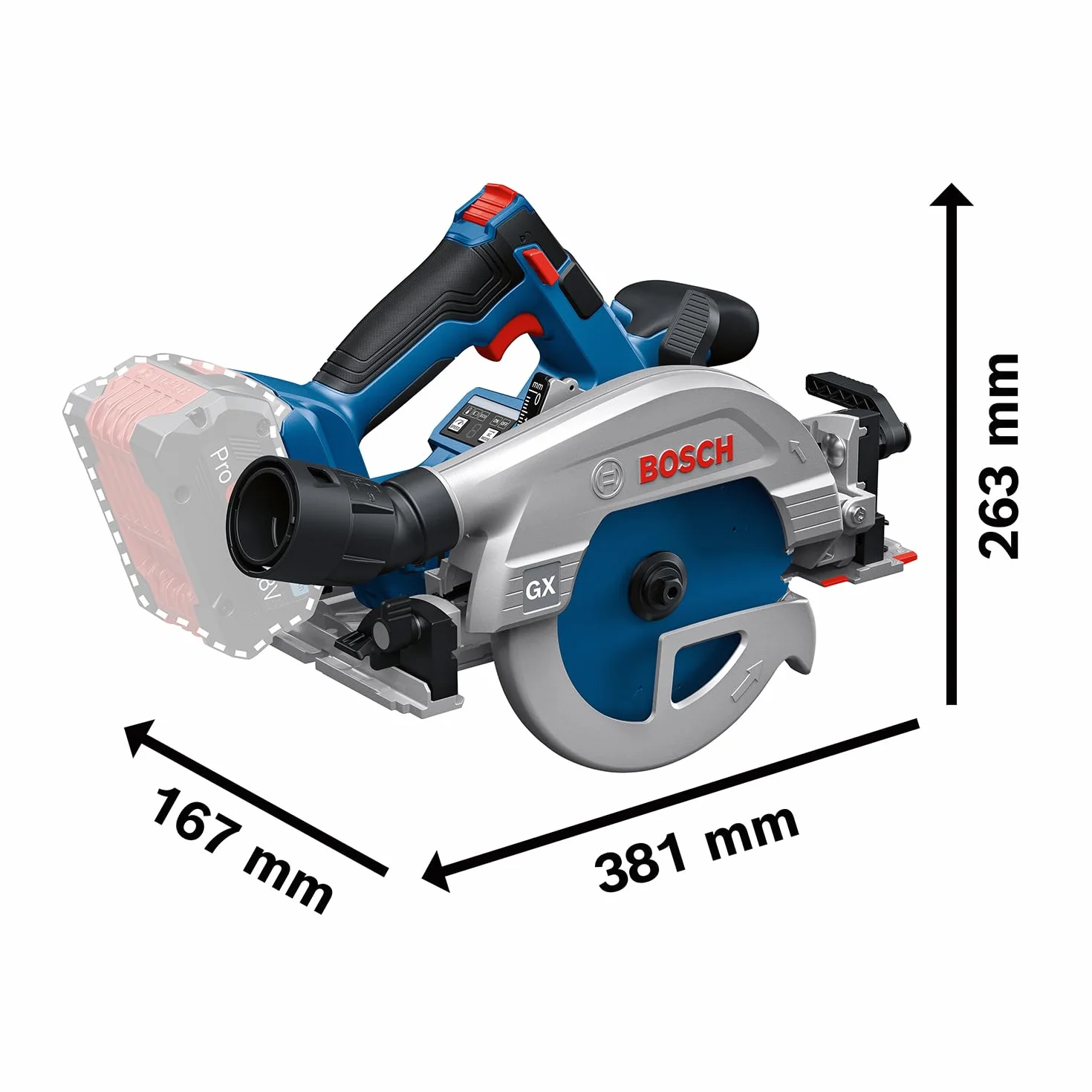 Bosch Professional 18V System Akku-Kreissäge GKS 18V-57-2 GX (inkl. L-BOXX, ohne Akku/Ladegerät)