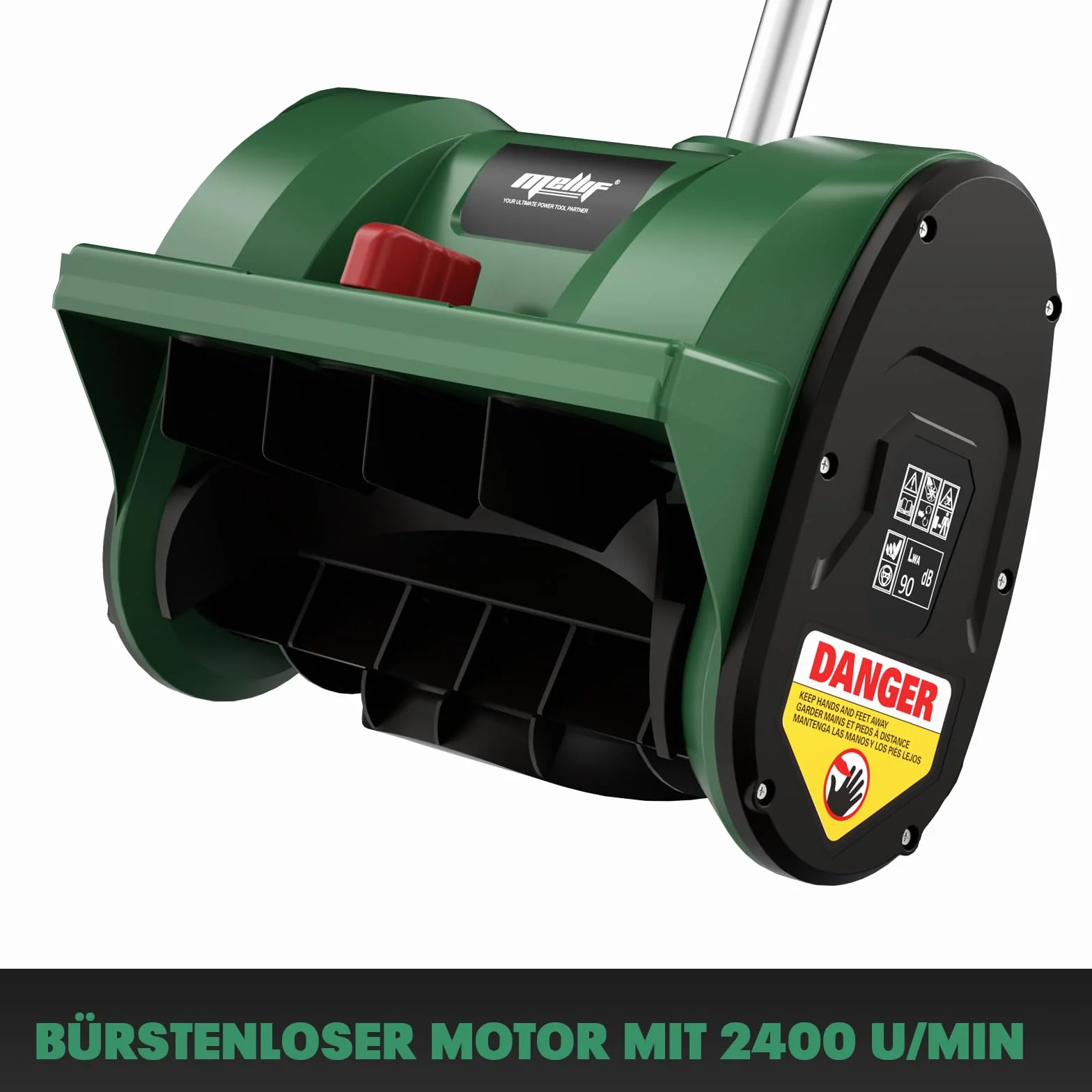 Mellif Akku Schneefräse mit Akku 4.0 Ah, Brushless Schneefräse passt für Makita Akku 18V, Arbeitsbreite 30cm, Räumtiefe 15cm,Wurfweite 6m,bürstenloser Motor(Inkl. 1 Mellif 4.0Ah Batterie & Ladegerät)
