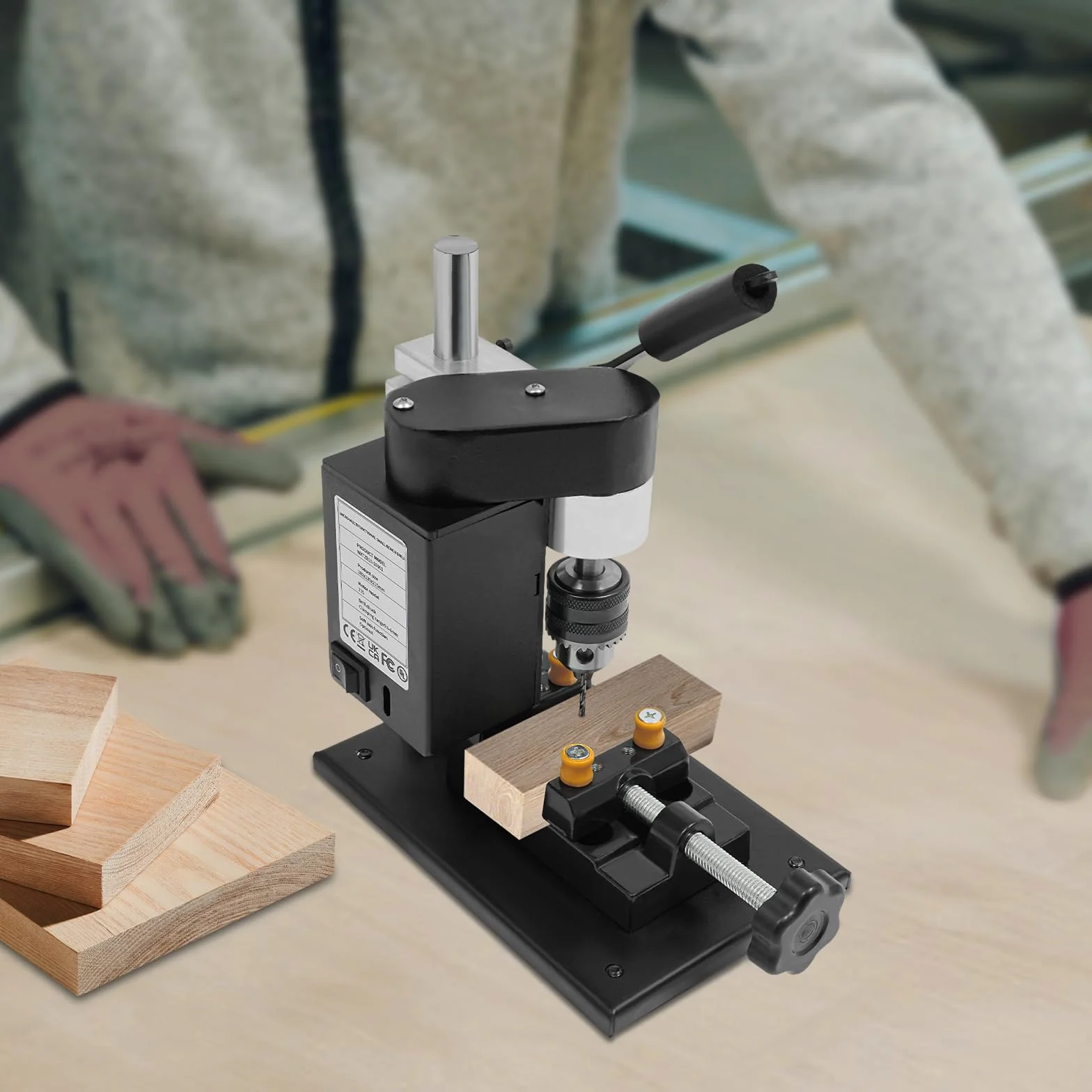 Mini-Bohrmaschine 0,6-6mm Bohrfutter Kupferkernmotor Tischbohrer mit Bankklemme Einstellbare Geschwindigkeit für Holz Kunststoff Metall präzise Bearbeitung einfache Handhabung