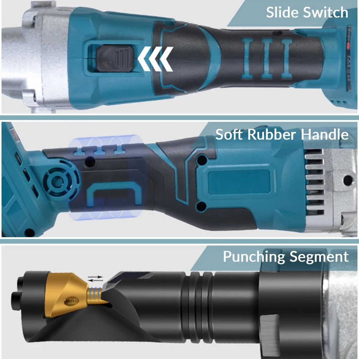 Blechknabber Kompatibel mit Makita 18v Akku, 360° Drehbarer Knabberkopf, 3 Geschwindigkeiten Einstellbar Knabber, Metallschere Blechknabber Zum Schneiden Von Edelstahl, Aluminium
