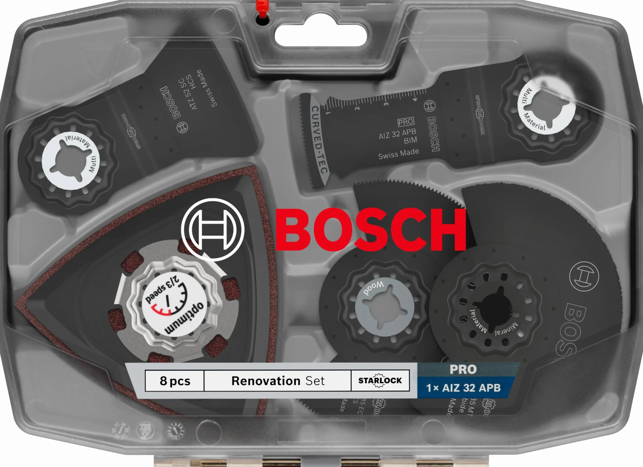 Bosch 8x Renovierungs-Sägeblatt-Set, 8-tlg. (für Holz mit Nägeln, Sandwich-Metall, 160 x 222 mm, Professional Zubehör Multifunktionswerkzeug)